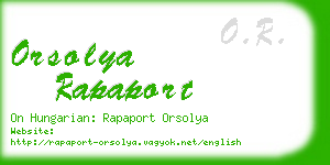 orsolya rapaport business card